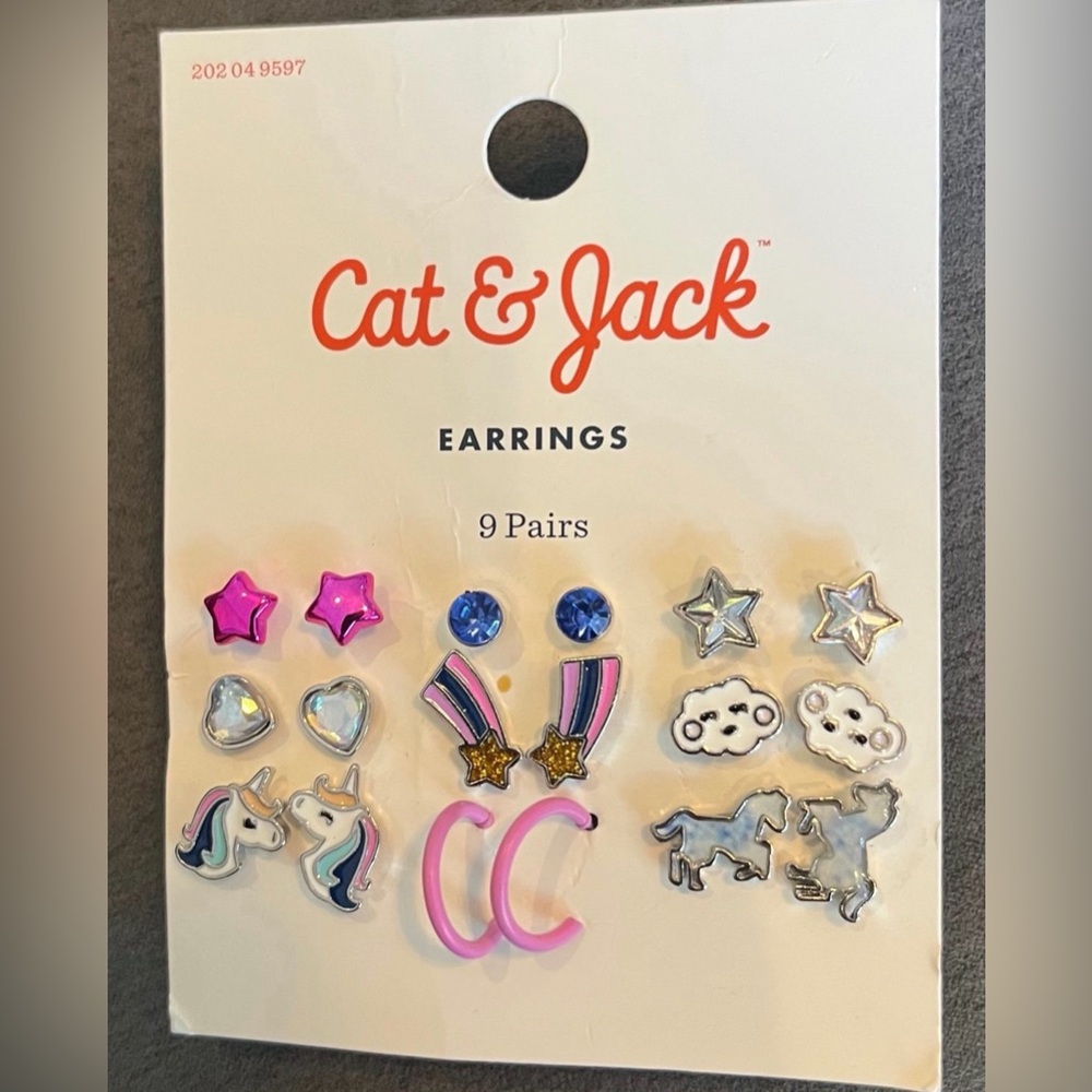Earrings Pierced Girls Cat & Jack, 9 Pairs New